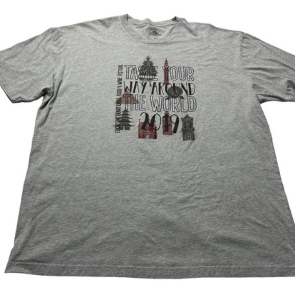 Disney Parks Epcot Food & Wine Festival 2019 Tee Taste Around World Large